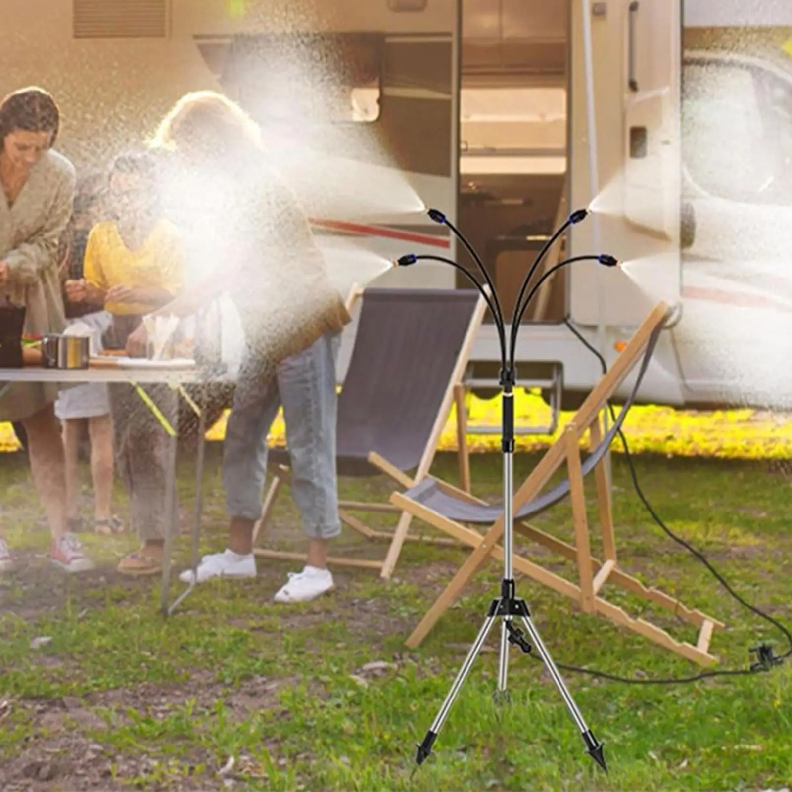 

Standing Misting Cooling System Adjustable Height Water Mister Portable Misters for Outside for Water Mist Playing Patio Cooling