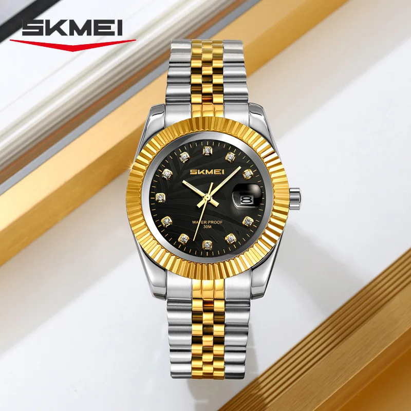 9418 Brand Fashion Men’s Quartz Watch Stainless Steel Strap Wristwatch Calendar Business Watches for Man Reloj Hombre