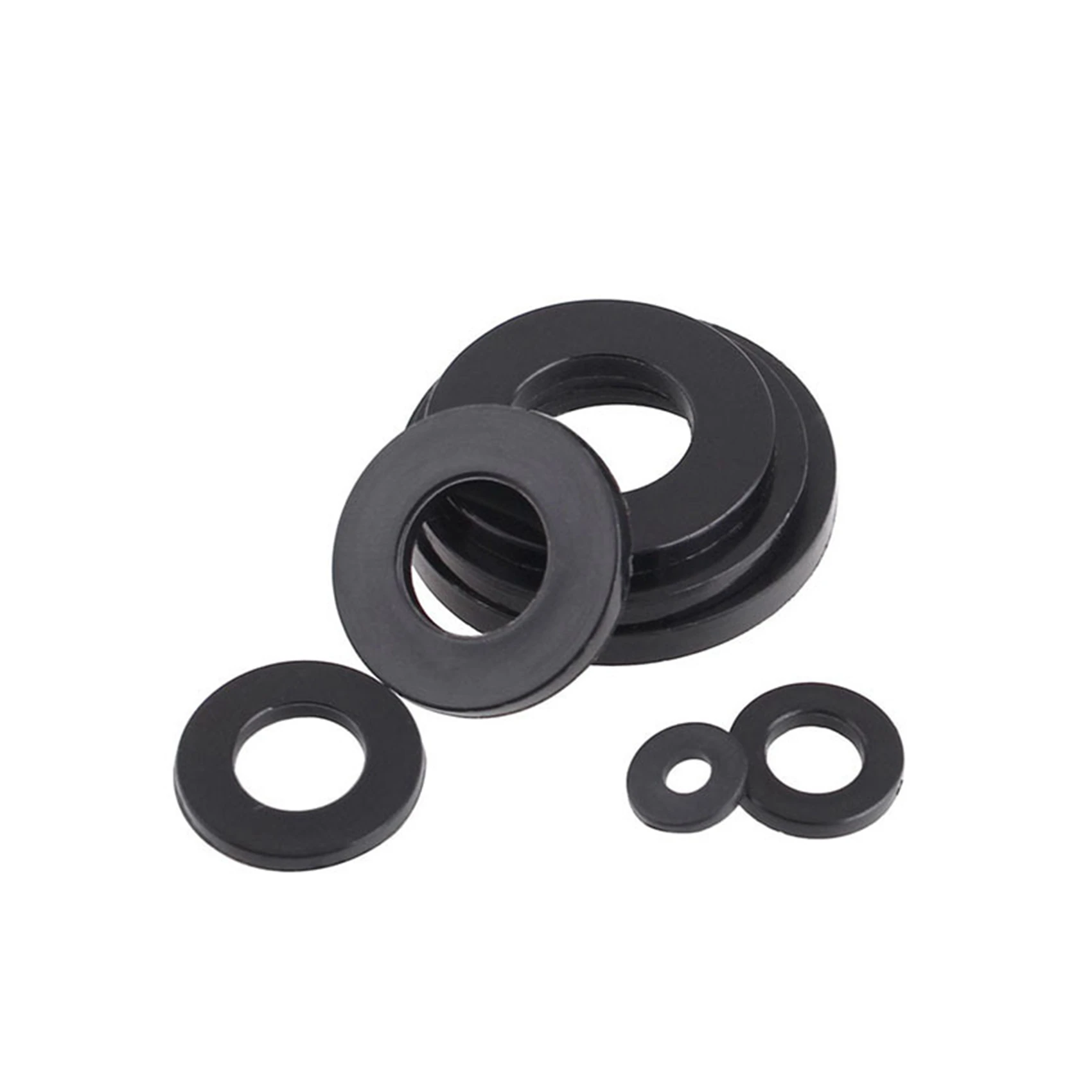 

B03C-1200Pcs Black Nylon Flat Washer Assortment Kit For M2 M2.5 M3 M4 M5 M6 M8 M10 M12