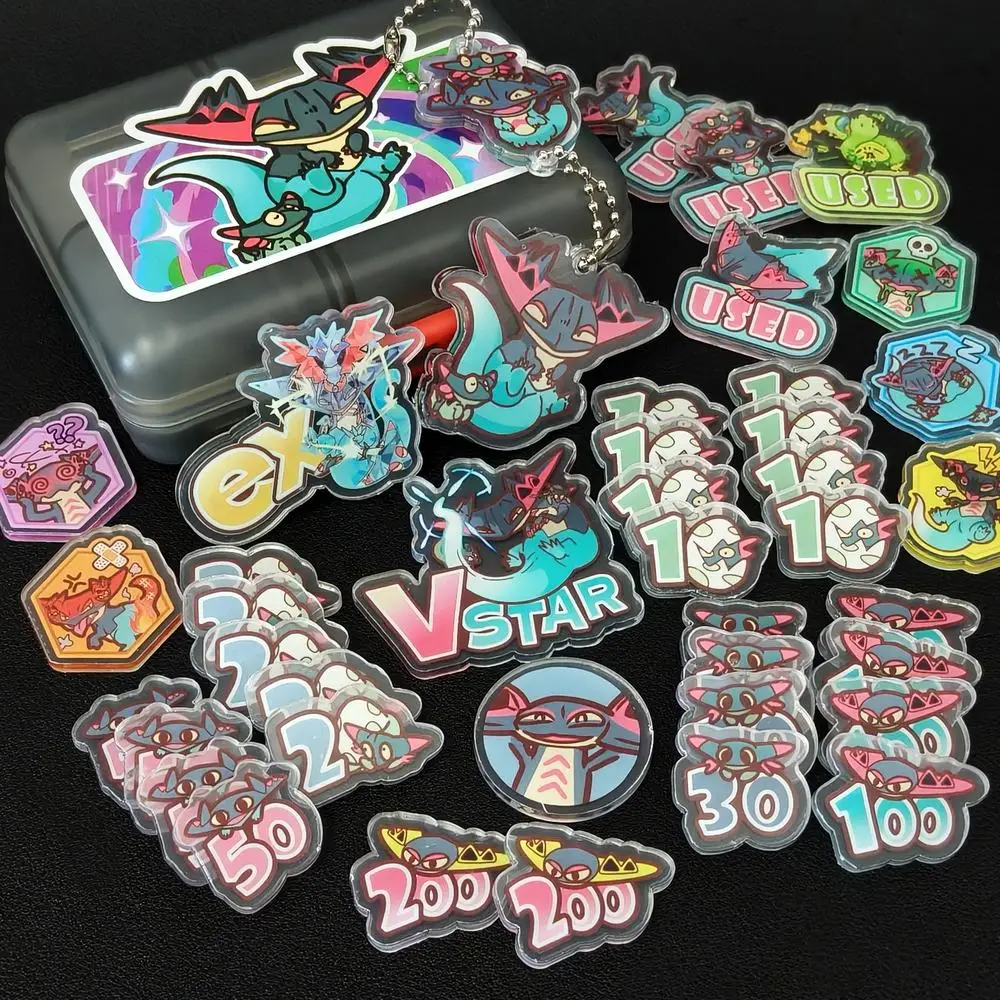 DIY Selbstgemachter Cartoon Dragapult Schadenzähler Dragapult Brettspiel Karten-Kampf Zubehör Schadenzähler Anime-Karten Geschenk Spielzeug