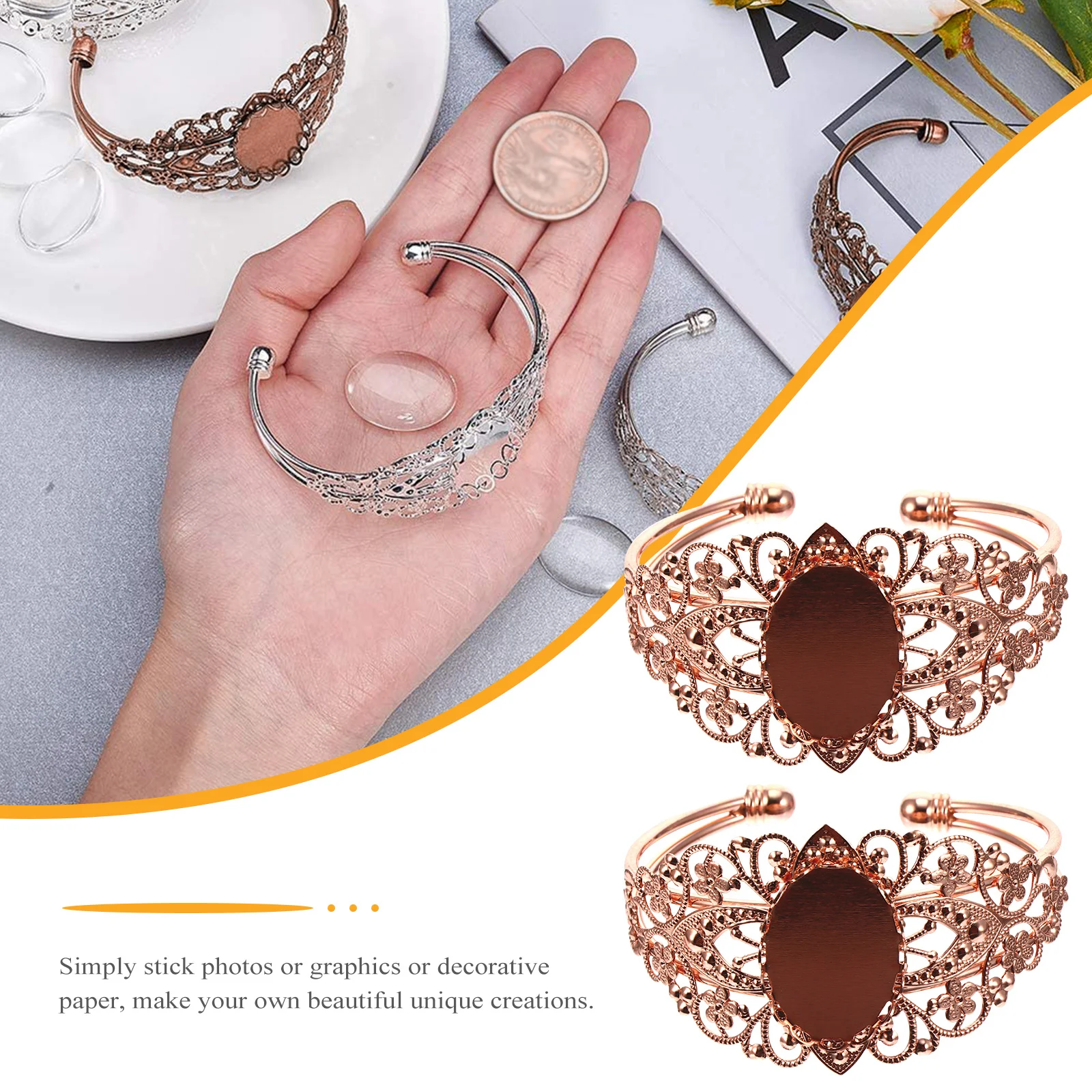 

5 шт., браслет-манжета с драгоценными камнями, пустой браслет-манжета для изготовления овального подноса, дизайн, комплект для изготовления ювелирных изделий своими руками, регулируемый уникальный подарок