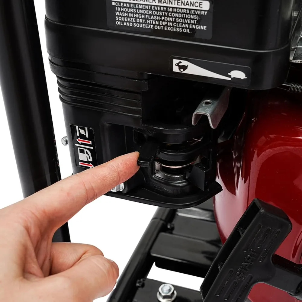 3 Inch Gas-Powered Transfer Pump, 7.5 HP Gasoline Semi-Trash Water Pump with Single Cylinder Air Cooling System