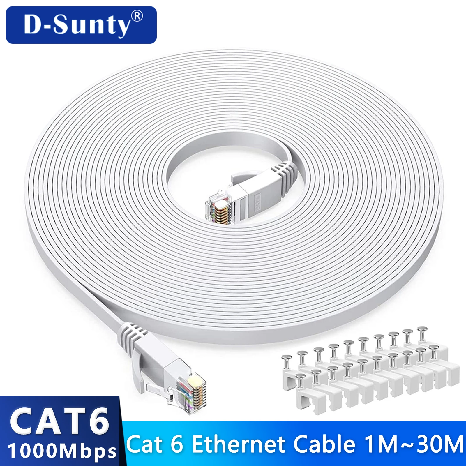 Kabel Ethernet Cat6 Płaski kabel RJ45 Komputer Internet LAN Sieć Ethernet Kabel krosowy Kabel Ethernet Cat 6