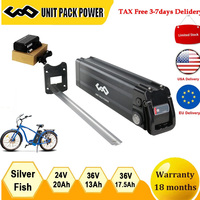 EU Stock 36V Ebike Battery Silver Fish 17.5AH 13Ah Lithium 18650 Pack for Electric Bicycle 200W 350W 500W Hub Motor Kit 5-7 days