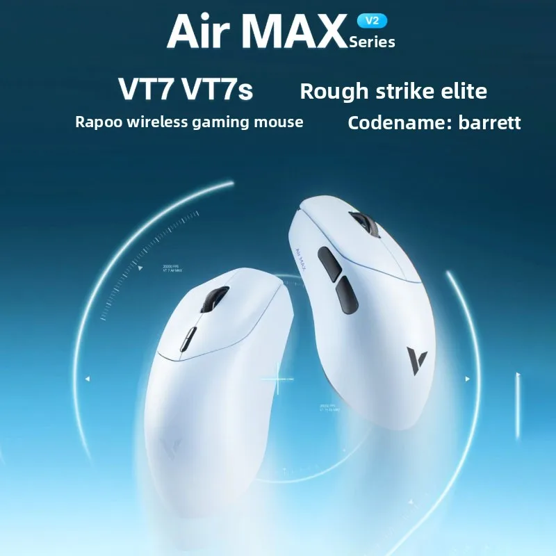 Rapoo VT7 Air MAX Wireless Gaming Mouse Dual Mode PAW3955 Sensor Low Latency Ultra Lightweight Ergonomic E-sports Mice