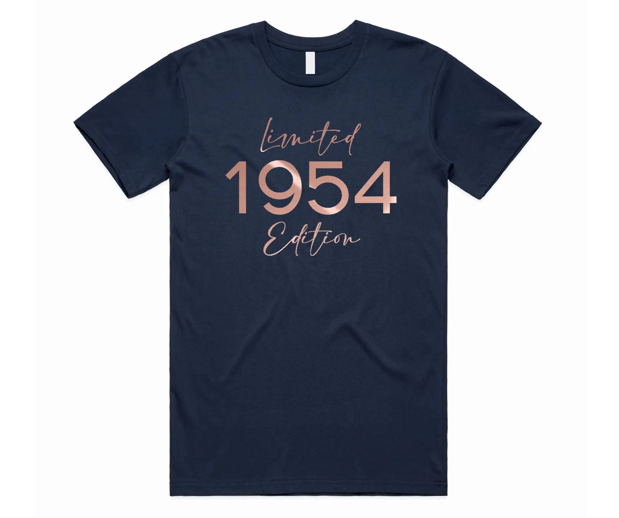 70Th 70 Seventieth 1954 Birthday Idea Present Year Date Born Party T Shirt Top Limited Edition Rose Gold Womens Hers