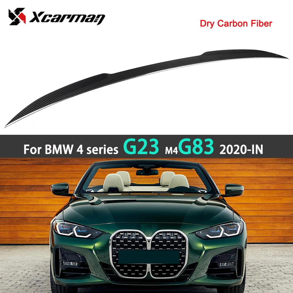 M Style Dry Carbon Fiber Spoiler Glossy Convertible Car Rear Boot Lip Spoilers Cover For BMW 2-door 4 Series G23 G83 M4 2020-IN