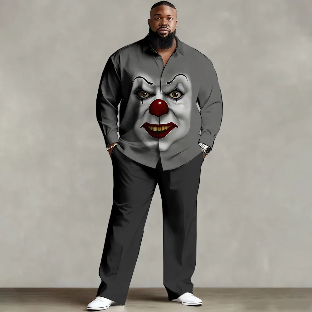 

S-9xl plus size Men's Shirt Set: Goofy Animal Charm - Breathable Fabric, Sleek Witty Animal Designs, Wrinkle-Resistant,