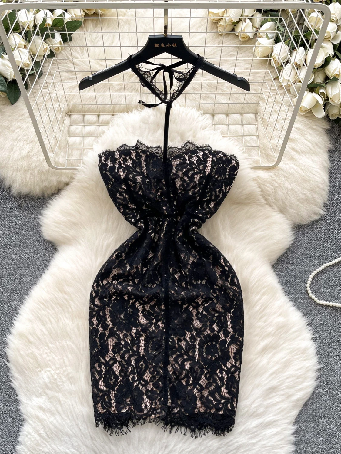 Vestido Sexy de Renda Bodycon Pure Desire para Mulheres, Estilo de Noite de Verão, Sem Mangas, Saia Bustier de Cintura Alta, ...