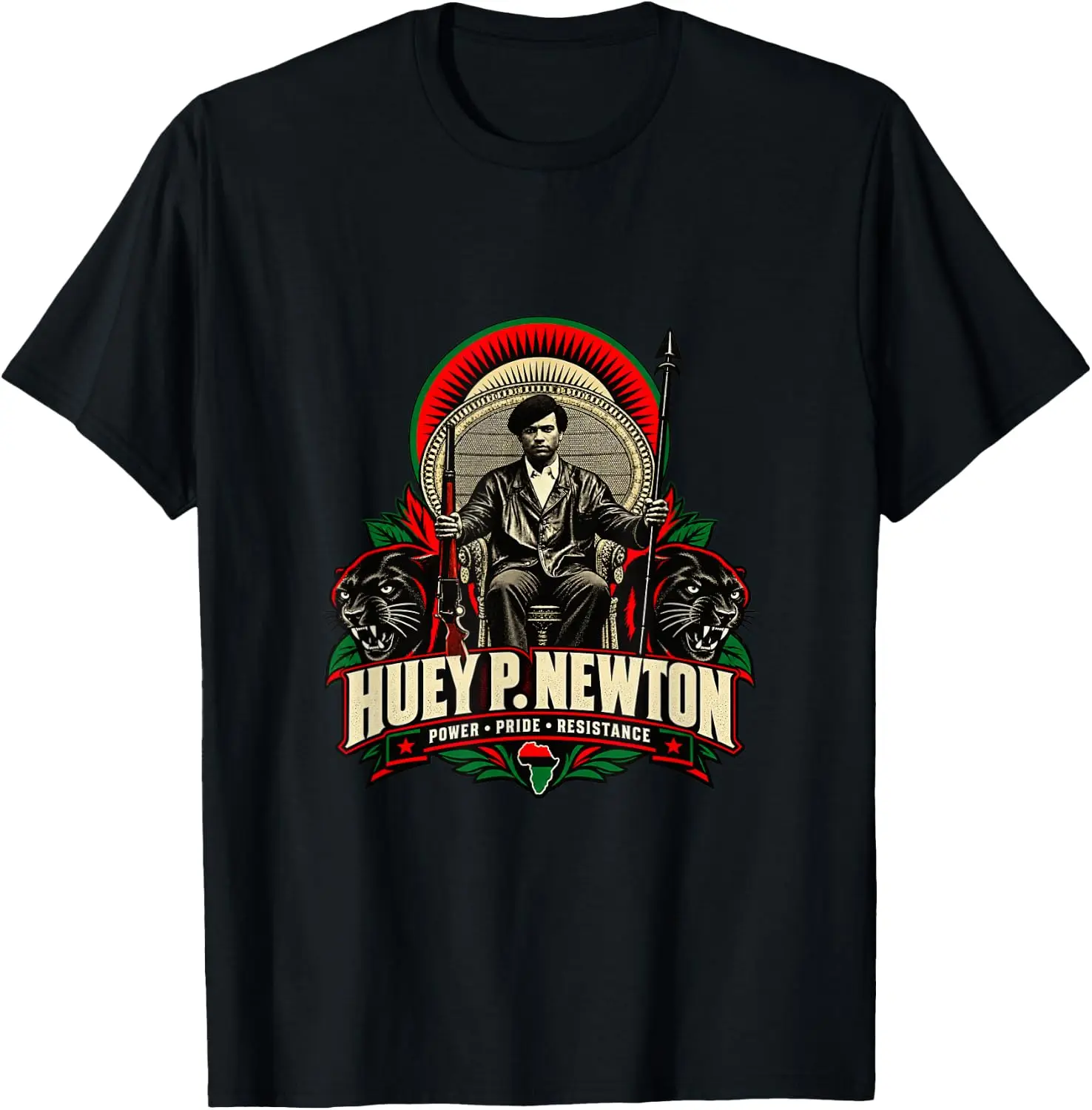 Huey P Newton T-Shirt Breathable, Quick-Drying, Fun Pure Cotton Short-Sleeve Shirt