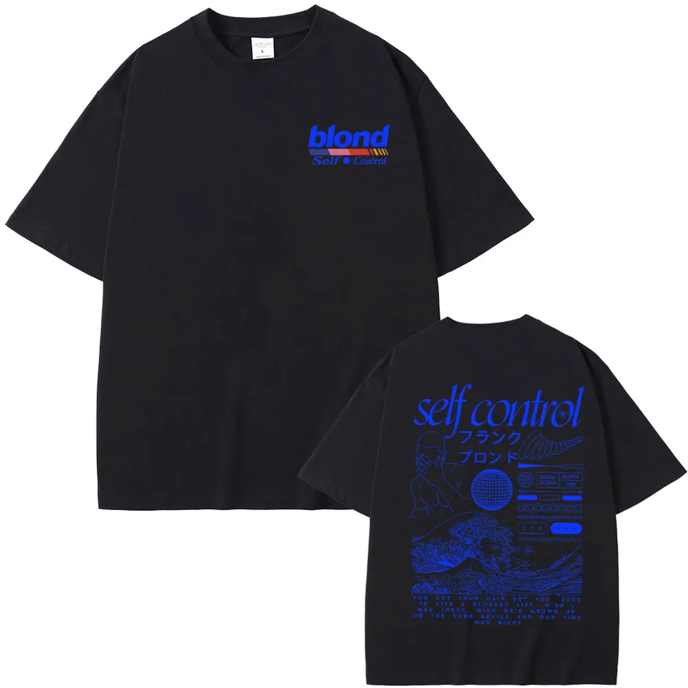 2026 New Rapper Frank Hip Hop Vintage Tshirt Blond Self Control T Shirt Ocean Fashion T-shirts Men's women Short Sleeve Tees