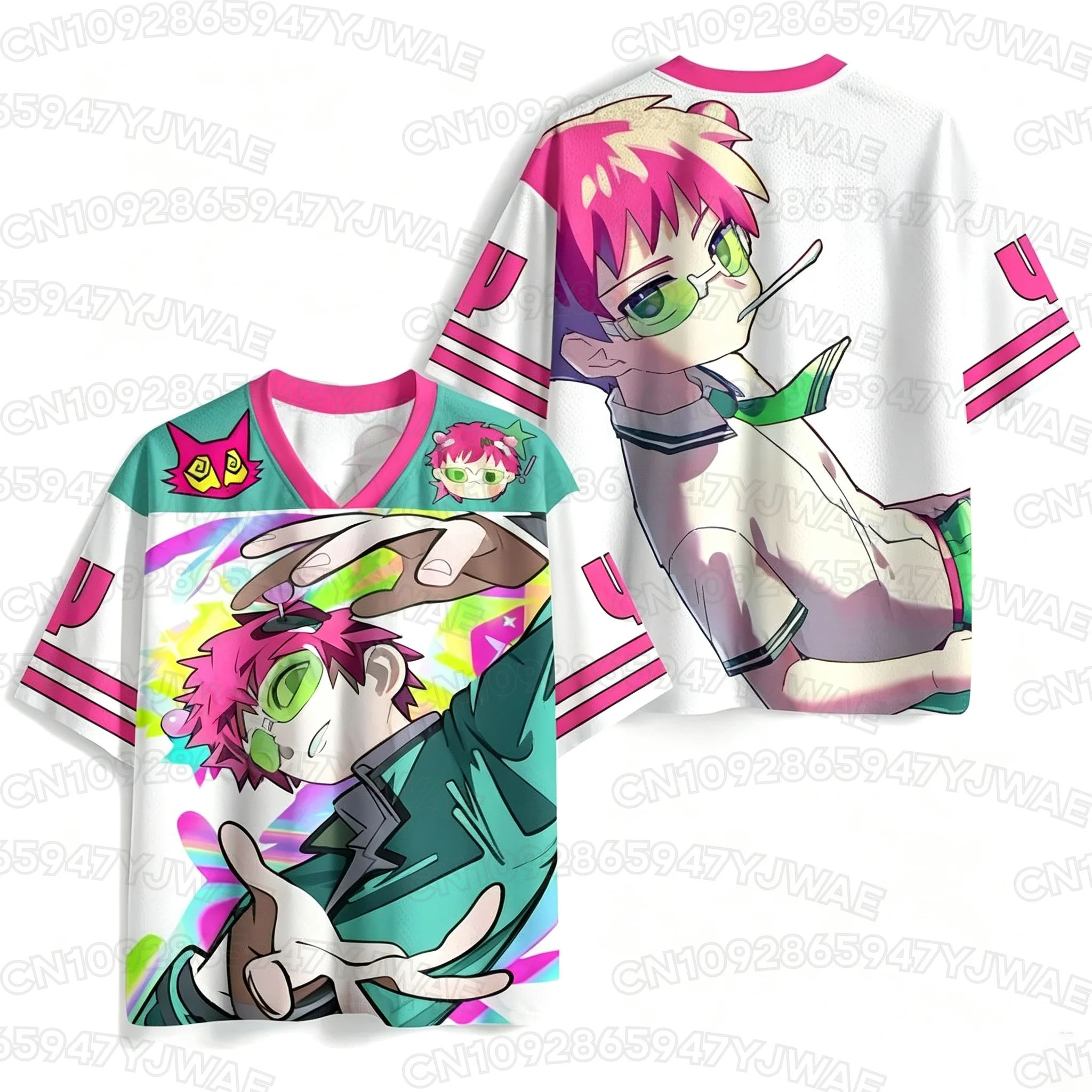 Summer Men's Women's Casual Saiki Jersey Jersey Hot Anime Fans Kid T-shirt Unisex Tops Y2K Jersey Tops Short Sleeve Tee