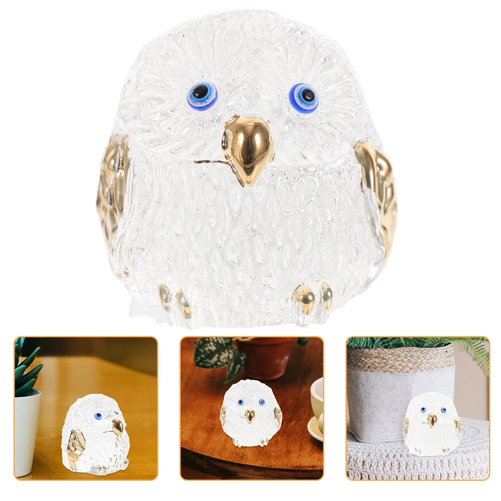 

Crystal Owl Small Craft Clear Desktop Decoration Home Decor Table Ornament Photo Prop Party Decor Halloween Accents