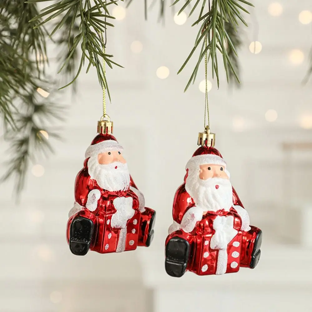2PCS Red&white Christmas Hanging Decoration Santa Clause Camera Owl Christmas Tree Ornament Shopwindow Party Supplies