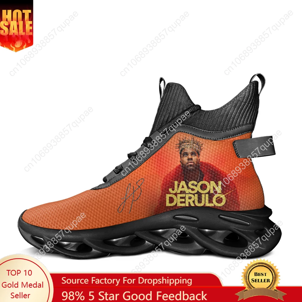 

Jason Derulo High Top Flats Sneakers Music Singer Men Women Sports Running Shoes Sneaker Lace Up Mesh Footwear Custom Shoe