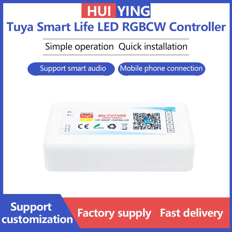 DC5-24V LED Tuya Smart RGBWC Controller Wireless WIFI Control Support Smart Language Audio Amazon,Google Assistant,Yandex Alice