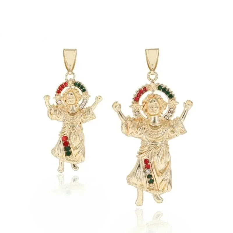 

New Fashion Hip Hop Religion Jesus Jewelry Pendant 18K Gold Plated Boy Hands Up Oro Laminado Pendant Necklace for Men and Women