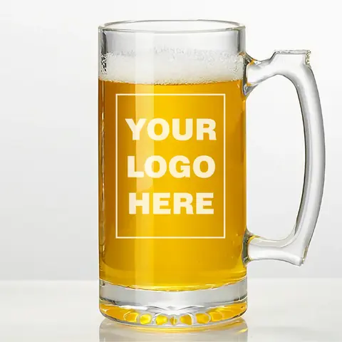Personalized Beer Glass 500ml/16.9oz Mug Beer with Handle Laser Engraved Custom Beer Glass for Birthday Gifts, Christmas Gifts