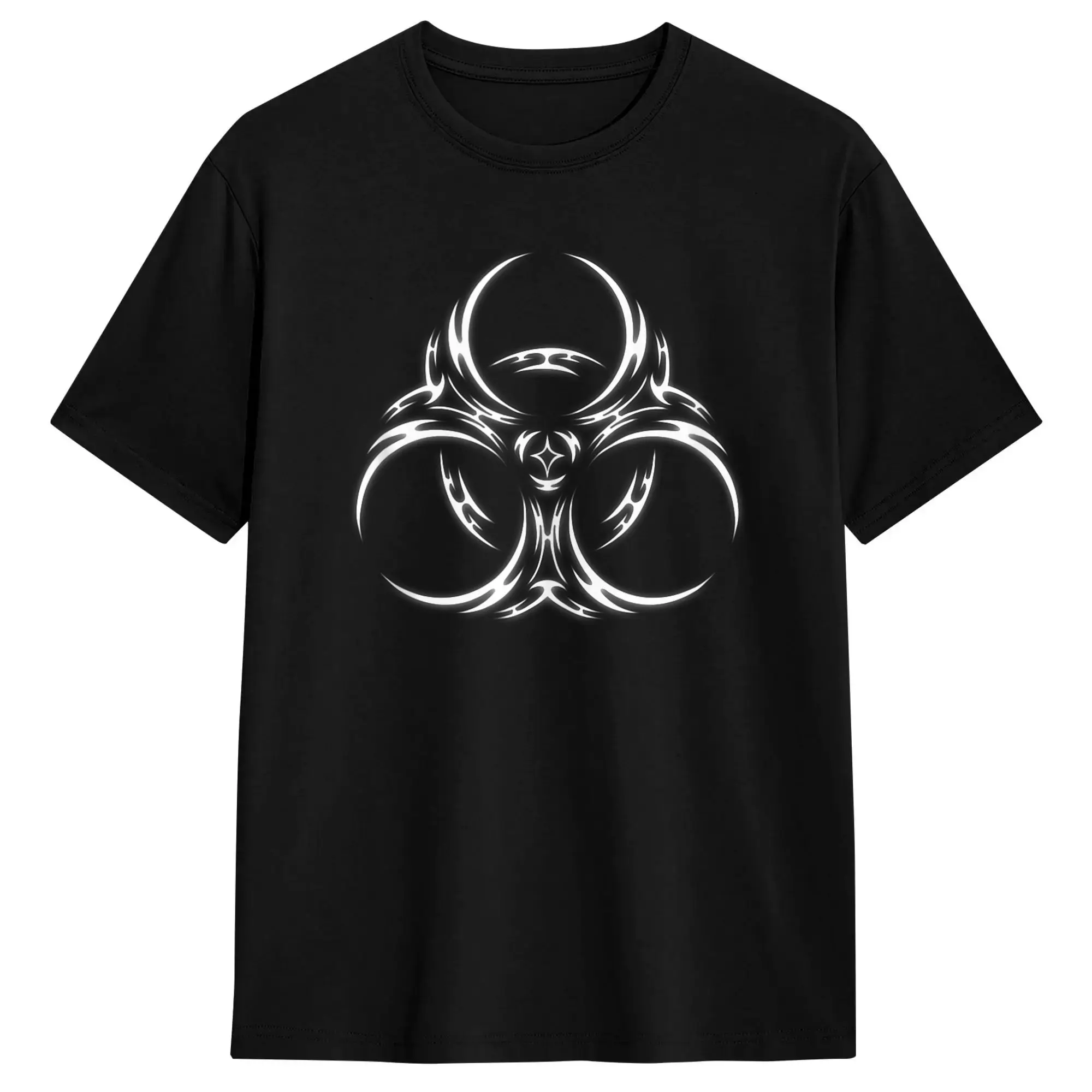 Industrial Cyber Goth Toxic Hazard Symbol T-Shirt Summer  100 Cotton T-Shirts For Male  Tee Shirt Short-Sleeve Streetwear Tops