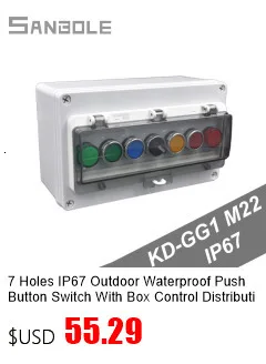M22 Im Freien Wasserdichte IP67 Push Button Switch Box Notfall Stop Control Verteilung Rot 10A Schraube Installation – Detail 12