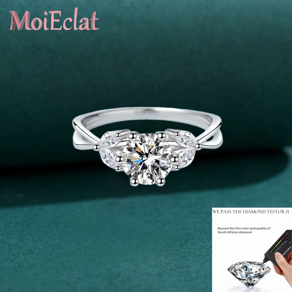 

Luxury Women Wedding Band, Platinum PT950 Rings, 1Carat Moissanite Diamond, Birthday Gift Girl Engagement Fine Jewelry