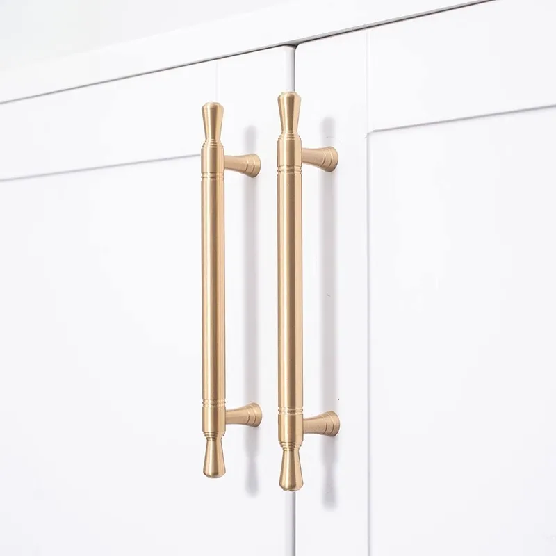 التجزئة بالجملة التوفير السائبة حجم طويل الذهبي دولاب مقبض النحاس المطبخ مقبض الباب الأثاث درج سحب الأجهزة Pu