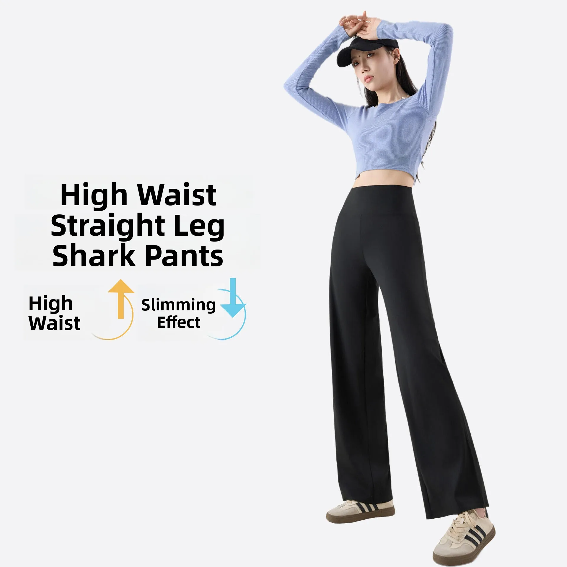 

Брюки для йоги с высокой талией и широкими штанинами, повседневные длинные брюки для фитнеса, дышащие, утягивающие, для пилатеса, спортивные, приятные к телу