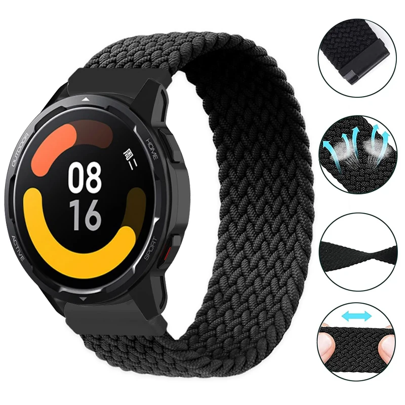 Geflochtenes Solo-Loop-Armband für Xiaomi Mi Uhr S1 Active/Color 2 Armband Ersatz Nylon Armband Uhr S1/Pro/Active Watch band