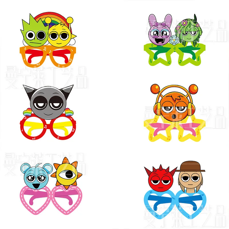 Sprunki Incredibox Cosplay Felt Eye Mask Babyshower Mask Birthday Party Decoration Kids Costume Dress Up Masquerade Supplies