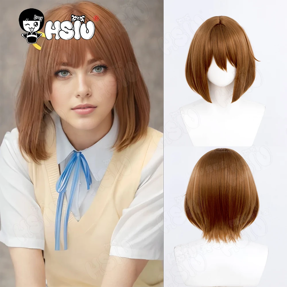 

Cosplay Wig Fiber synthetic wig「HSIU」Warm brown short Wig+Wig cap Anime K-ON！Hirasawa Yui Cosplay Wig