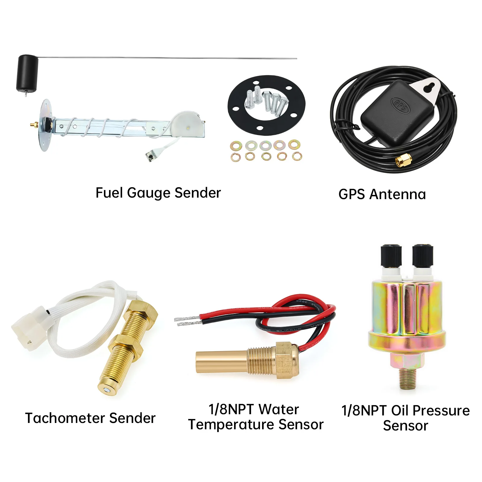 85mm Waterproof 6 in 1 GPS Speedometer With Antenna Fuel Level Water Temp Oil Pressure With Alarm For Car Boat Marine Motorcycl