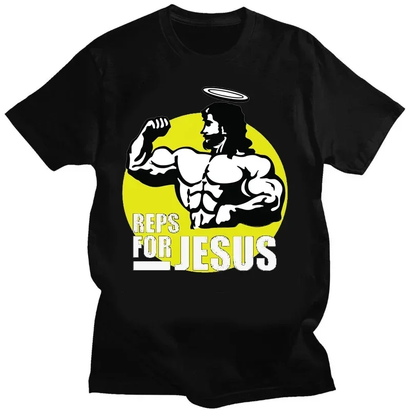 Tiger Dieb Art T-shirt Reps for Jesus GYM T-shirts  Women Men Clothing Tees Tops Camisas Casual Short Clothes Vintage Top