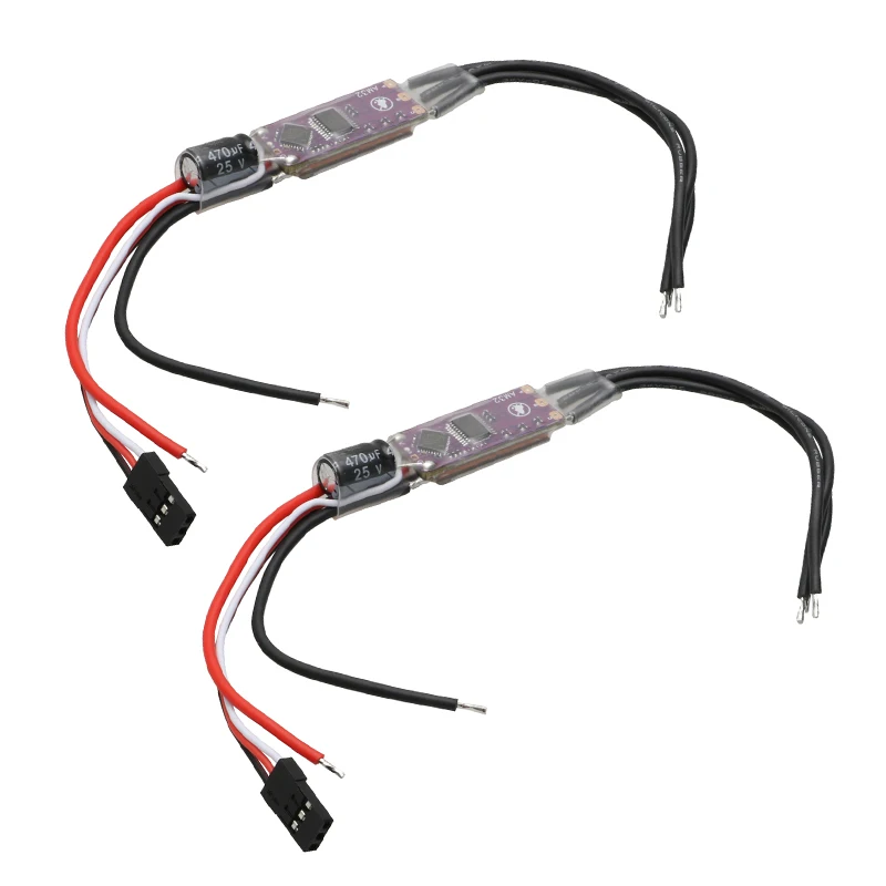 2PCS RC Crawler Car 2-4S 40A AM32 ESC Onboard 5V2A BEC Module with Signal Cable Support PWM/DSHOT/Sine for Drone Brushless Motor