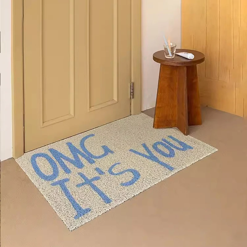 PVC Letters Welcome Doormat Nordic Cuttable House Entrance Mat Rug Carpet Anti Dust Floor Pad Outdoor Aesthetic Home Room Decor