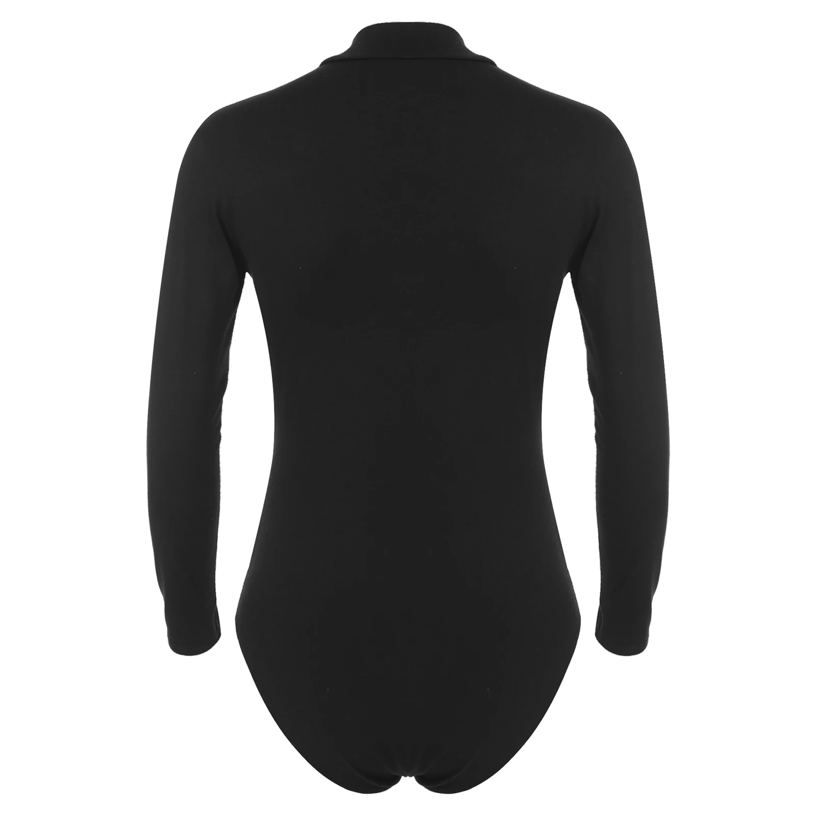 Men One-piece Undershirt Long Sleeve Mock Neck Button Crotch Bodysuits Sexy Pajamas Romper Fitness Casual Men Body Suit Leotard