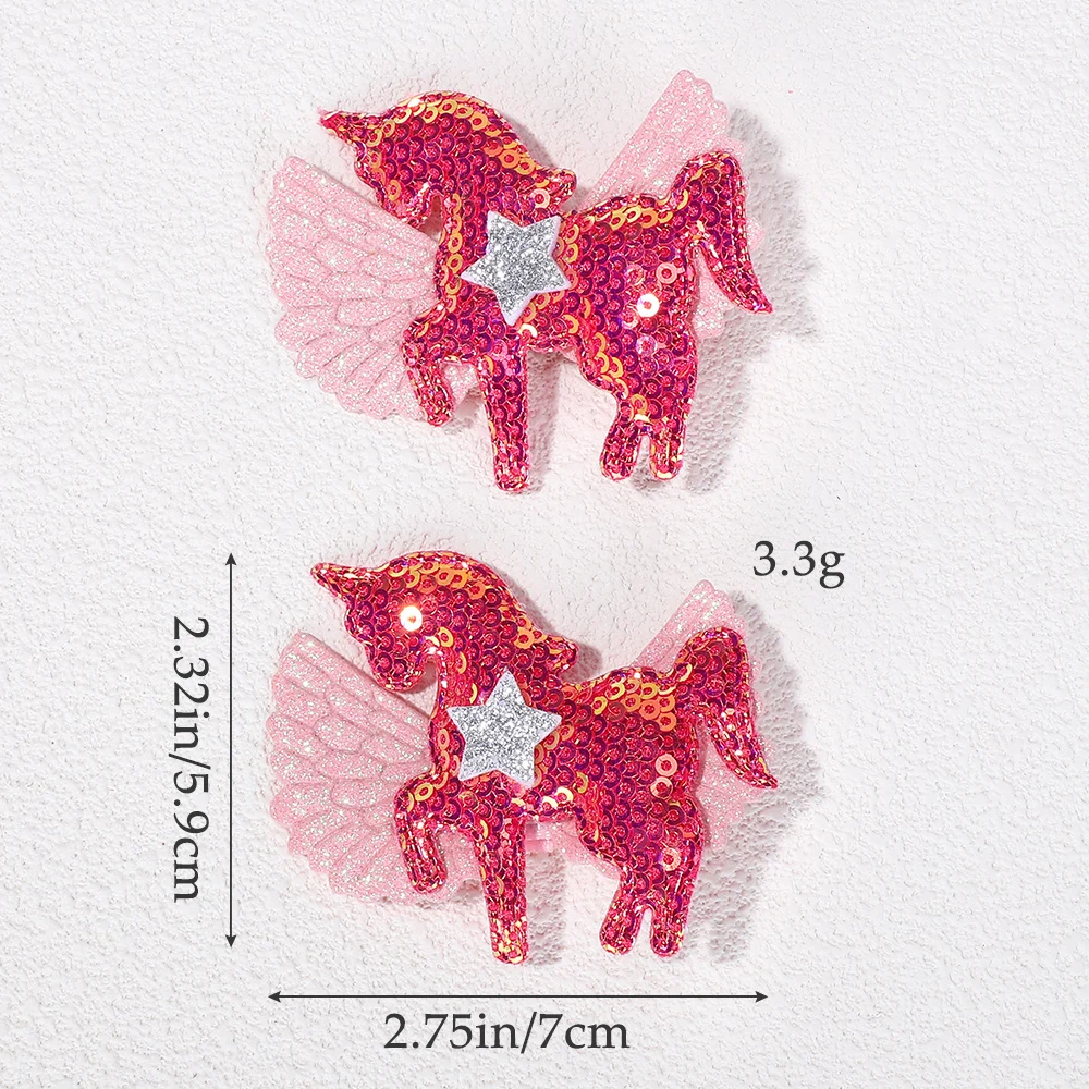 30 sztuk cekiny spinki do włosów dla dziewczynek jednorożec brokatowe skrzydła spinki do włosów błyszczące gwiazdy spinki do włosów losowy kolor dziecięce akcesoria do włosów