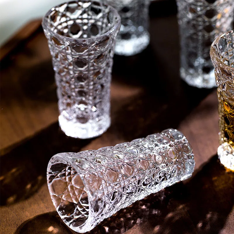 YWDL 6pcs Set Wine Glass Cup Vodka Whiskey Shot Glass Party Spirits Cup Espresso Coffee Mug Clear Cup For Sake Soju Brandy