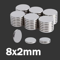 8x2mm U-polemag refrigerator magnet circular, suitable for offices, crafts, whiteboards, cabinets, lightweight and stable