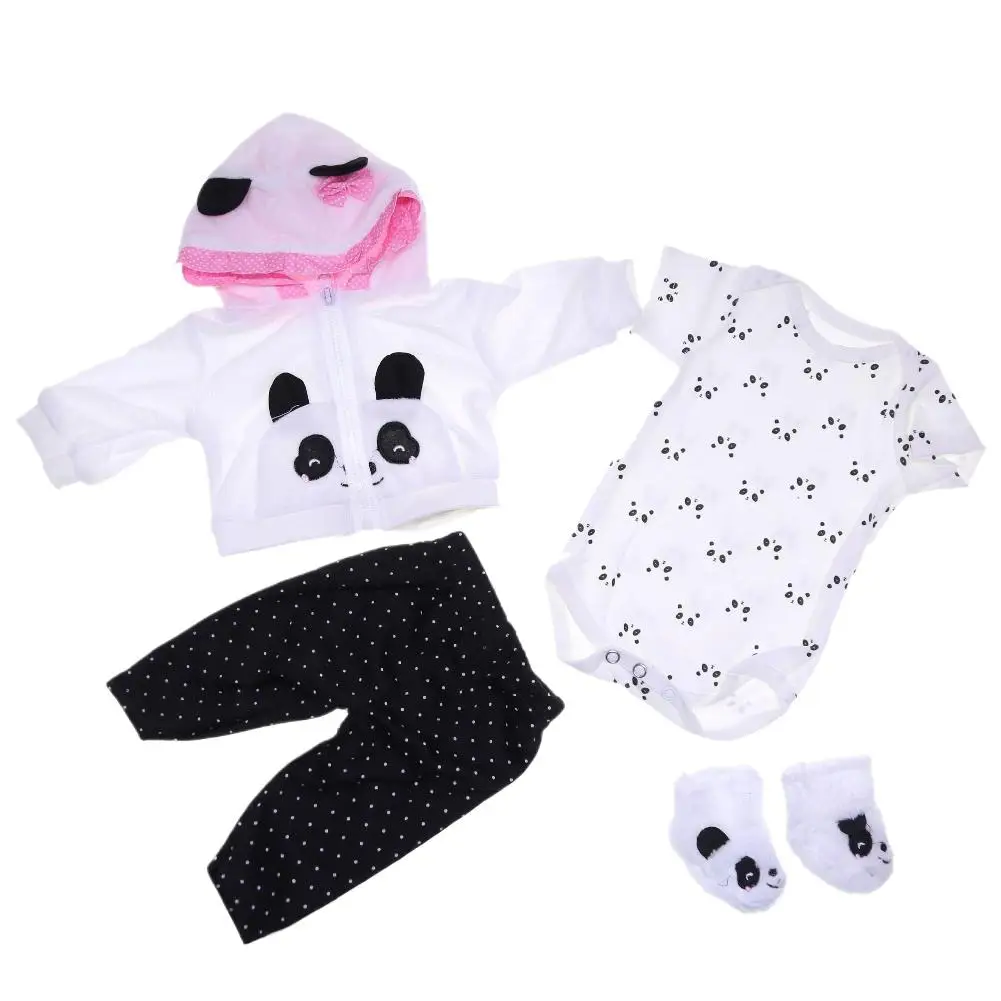 Para 18 polegadas roupas de boneca moda bonito boneca panda roupas alta qualidade menina acessórios boneca traje k9t0