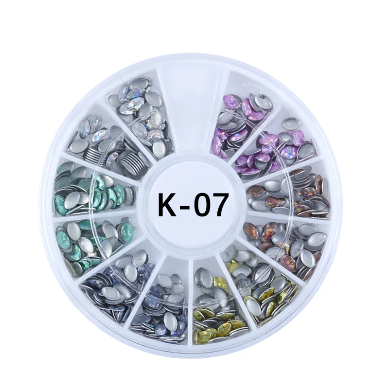【B】1PC 12-compartment Empty PVC Carousel Nail Drill Box Disc Nail Carousel Box Nail Art Storage Box
