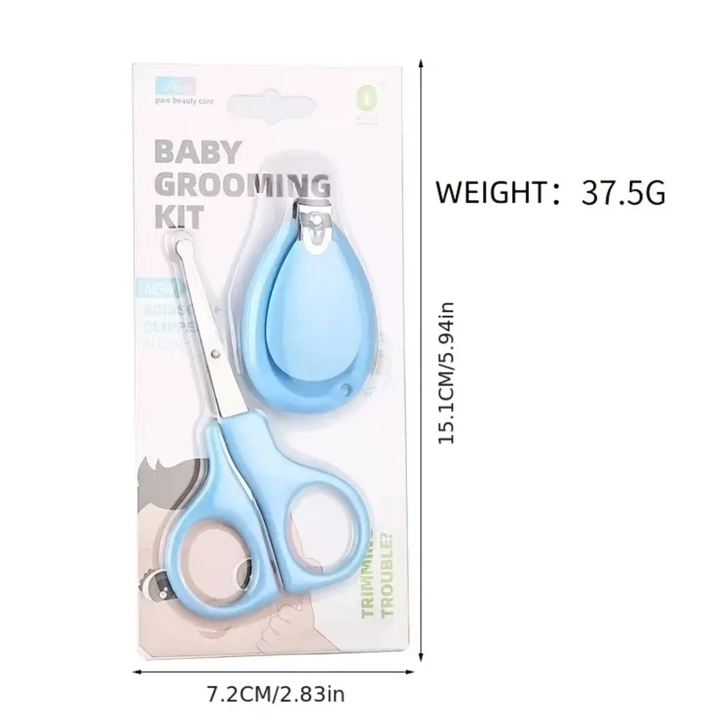 Kit essencial para aliciamento de bebês recém-nascidos, seguro e fácil de usar, 2 peças, conjunto de cortador de unhas anti-clipe para crianças pequenas, ferramenta de manicure perfeita com