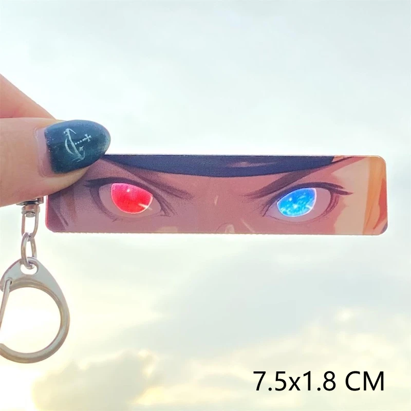 Naruto Series Keychains Pupil Translucency Card Pendants Anime Sasuke Transparent Card Key Chains Backpack Decorative Birthday