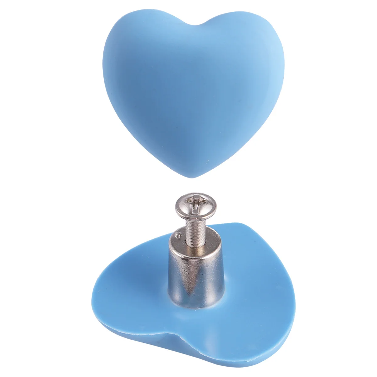 

4Pcs Antiquing European Cabinet Handle Heart Shaped Adorable Knob Durable Fashionable for Home Bathroom Office Blue