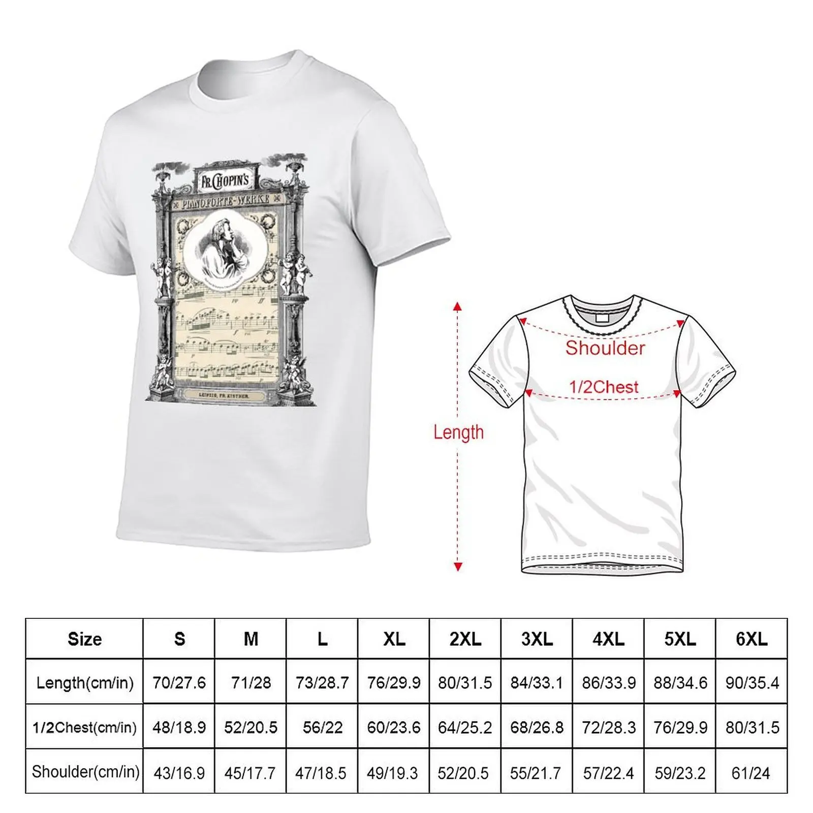Frederick Chopin Polonaise art T-Shirt man t shirt graphic t shirts for man cotton soft t shirt custom print T-shirt