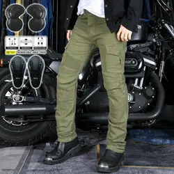 New Black Motocross Pant Men Outdoor Cycling Travel Road Leisure Moto Equipment Protection Knee Pads Hip Pads Motorcycle Jeans