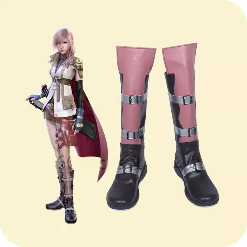 Game Final Fantasy XIII Lightning Cosplay Shoes Boots Women Halloween Boots Custom-made