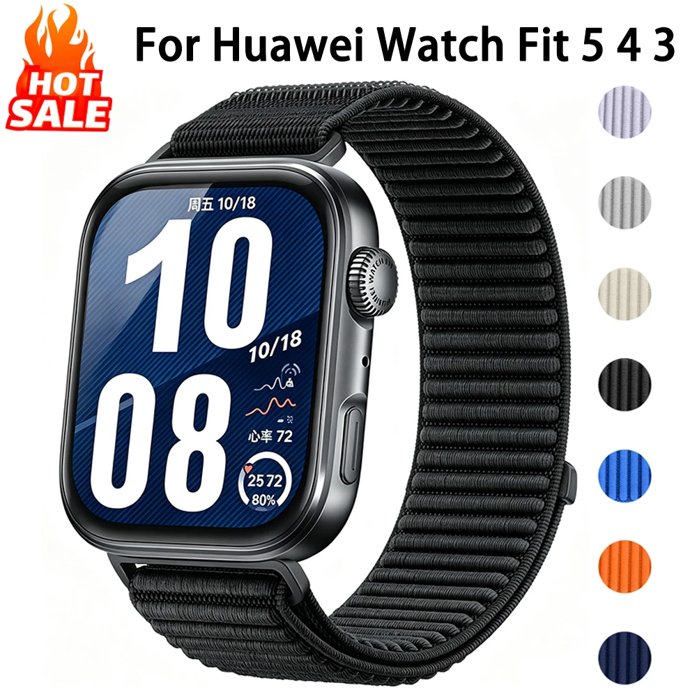Official Band For Huawei Watch Fit 5 4 3 Breathable Sport Nylon Loop Bracelet Correa Huawei Watch Fit 5 4 Pro Strap Accessories