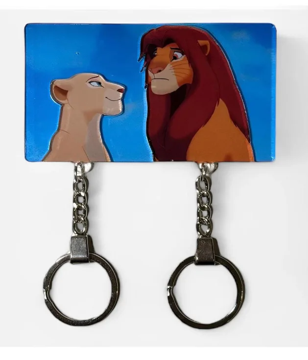 Autocollant de réfrigérateur de porte-clés de la série Disney, pendentif de couple créatif personnalisé, cadeaux exquis, mur de cintre, nouveau