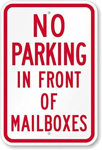 DO NOT Park in Front of Mailbox  Aluminum Sign Pre-Drilled Holes USA Weatherproof