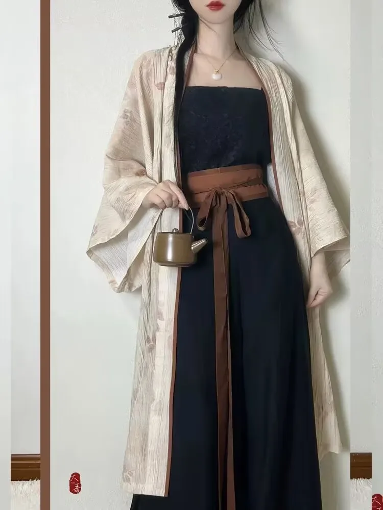 

Large Size 4XL Chinese Hanfu Dress Women Cosplay Costume Ancient Ming Dynasty Hanfu Green&Brown 3pcs Sets For 115kg Women